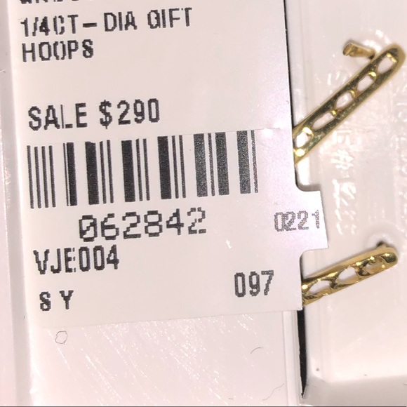 Beautiful Certified Real Diamond Baguette Hoops - Picture 4 of 7